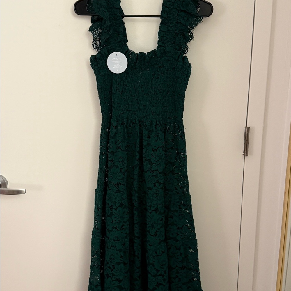 Elegant Hill House Green Lace Dress